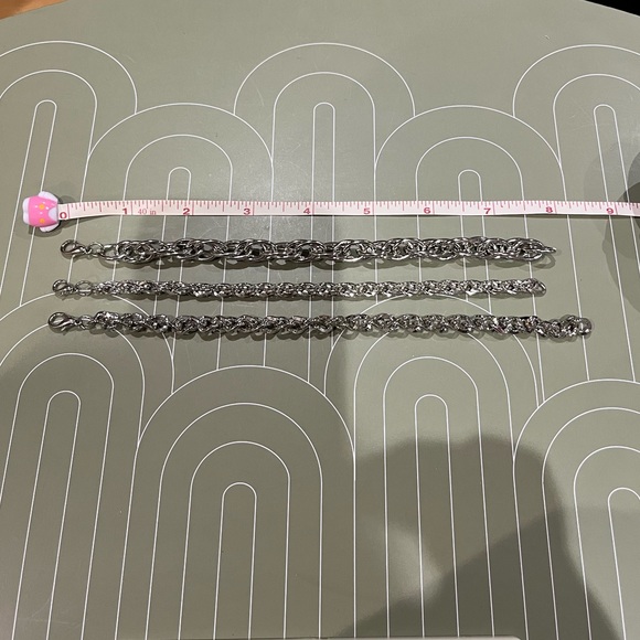 Vintage Silver Chunky Chain Rope Bracelet Electroplated Costume Jewelry Unisex - Picture 7 of 7